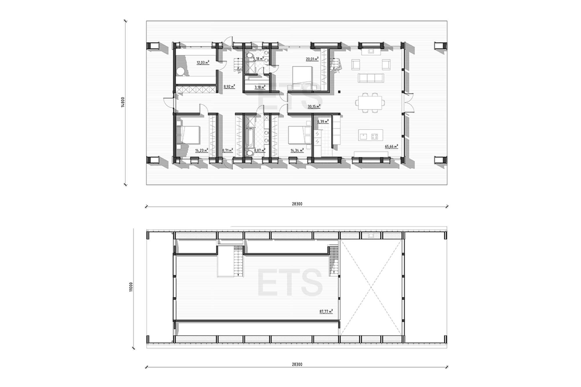 Планировки проекта Барнхаус (Barnhouse) от ETS